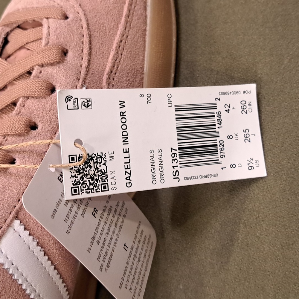 Adidas Gazell Indoor Sneaker - Color: Clay / White - Size: Women 9.5 - Picture 10 of 10